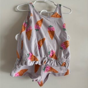 Zara Strawberry Ice Cream Print Romper